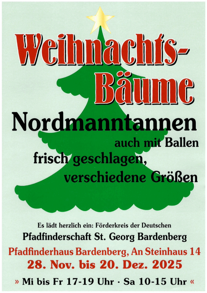 Plakat Weihnachtsbaumverkauf 2025